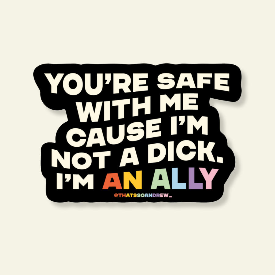 I'm Not a D**k I'm an Ally Vinyl Pride Sticker