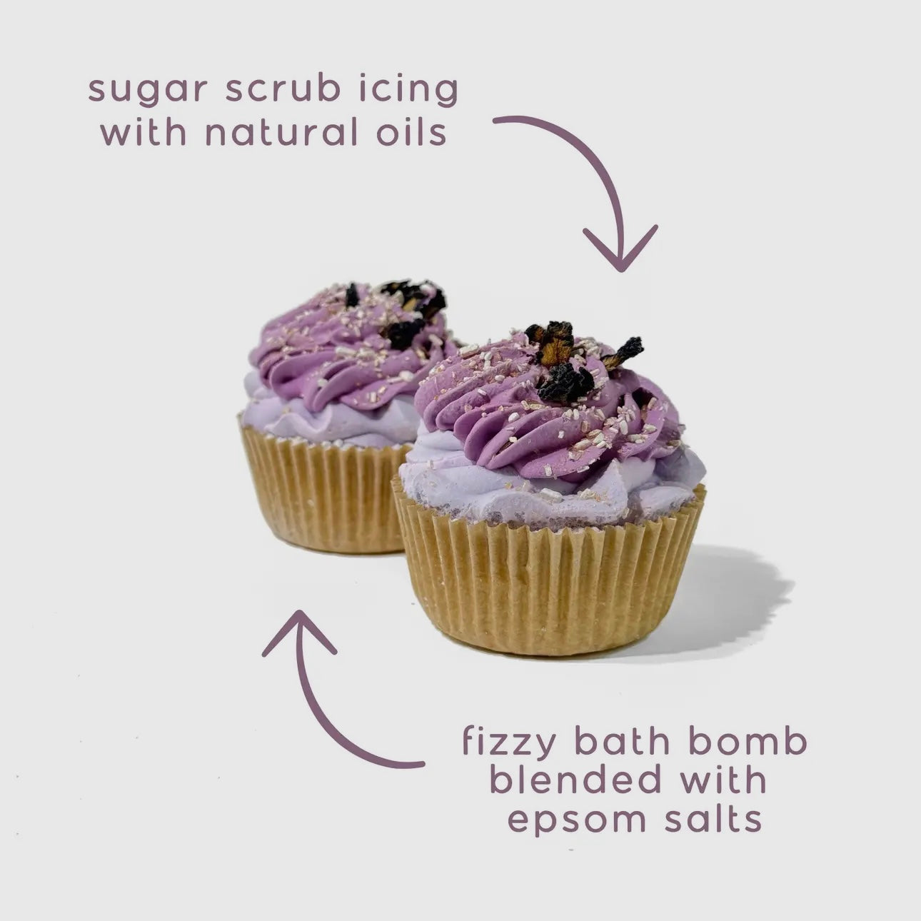 Botanical Cupcake Bath Bomb with Sugar Scrub Icing