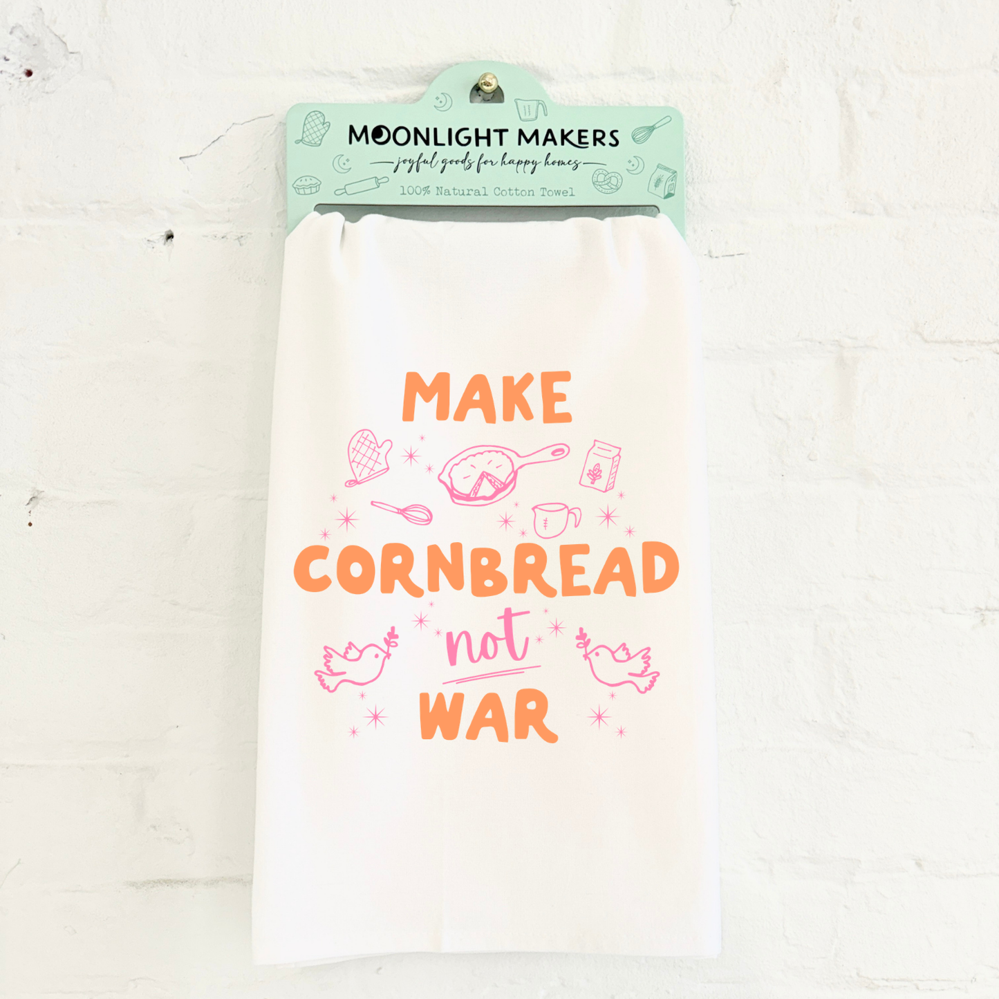 Colorful Kitchen Towels - Make Cornbread Not War