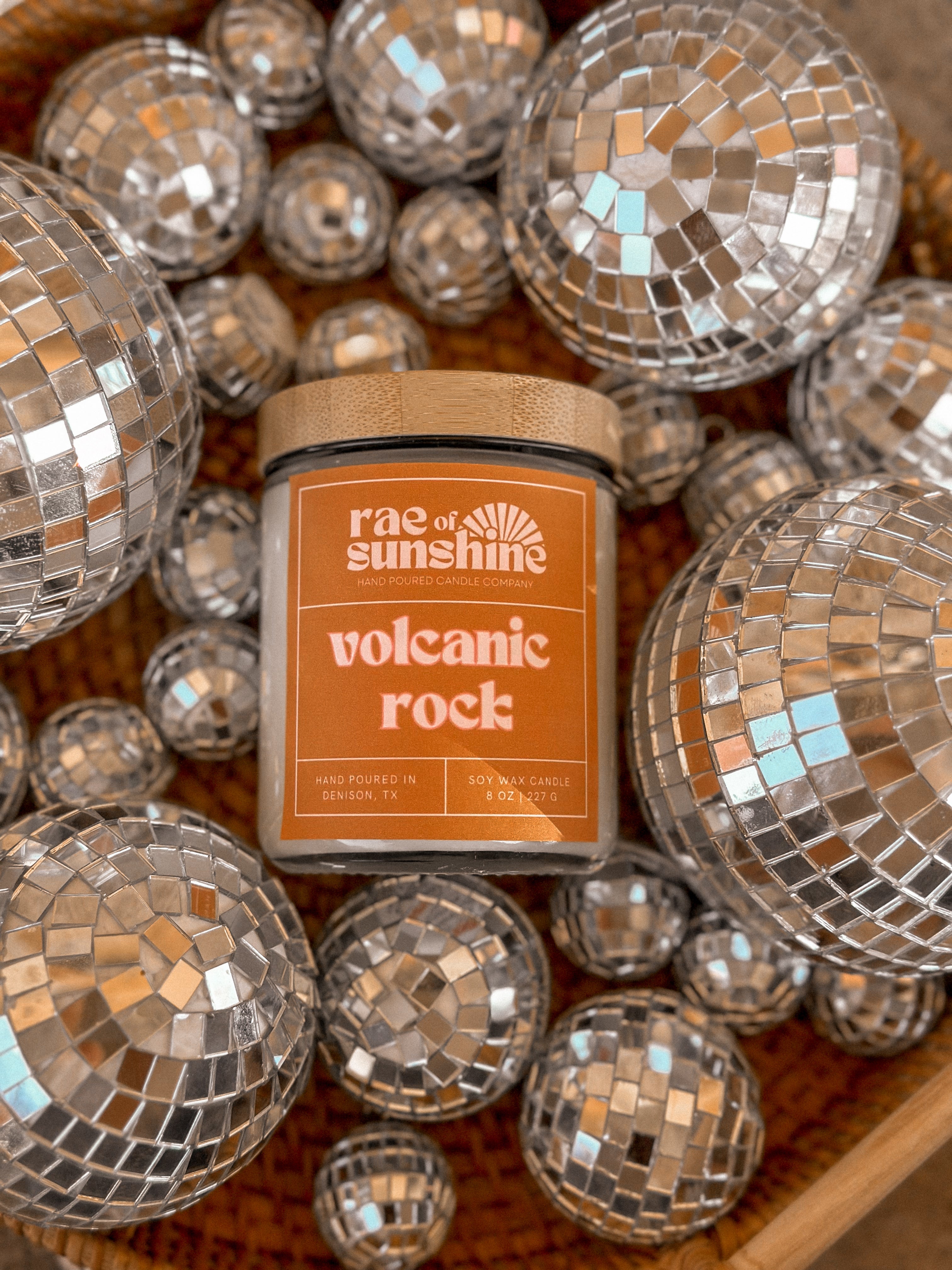 Rae of Sunshine | &quot;Volcanic Rock&quot; Handmade Eco-Friendly Soy Wax Candle