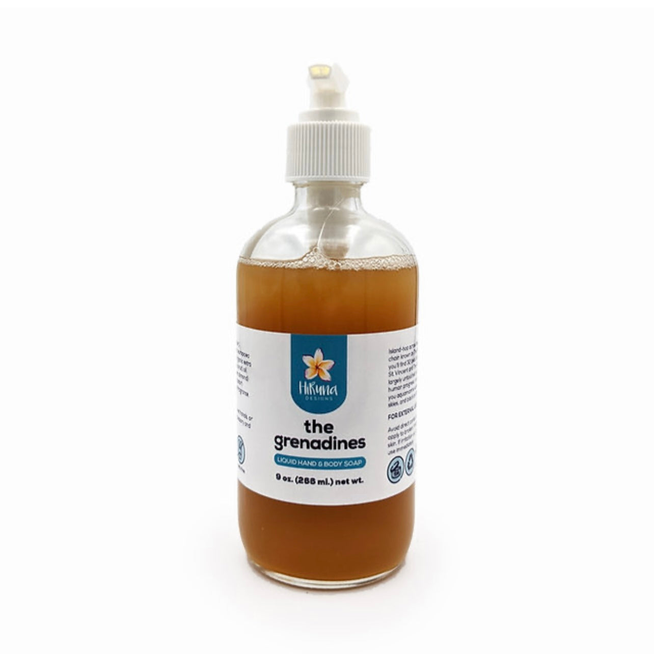 HiRuna Island Soap | &quot;The Grenadines&quot; Handmade Liquid Hand &amp; Body Soap 9 oz