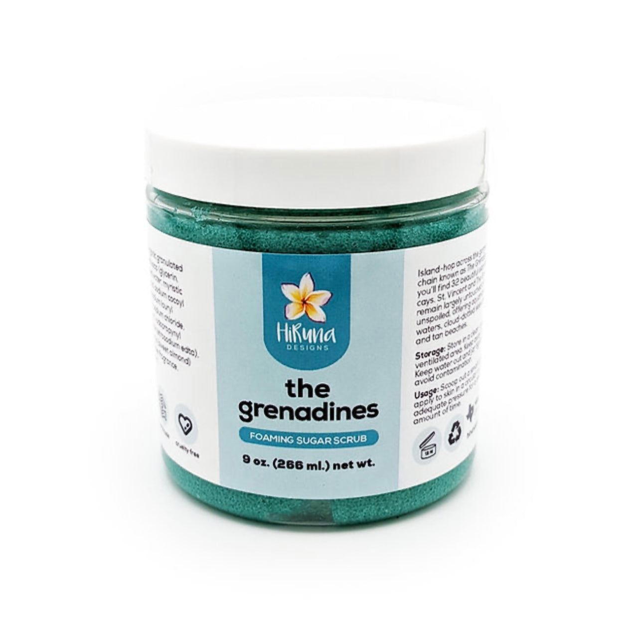 HiRuna Island Soaps | &quot;The Grenadines&quot; Handmade Foaming Sugar Scrub 9 oz