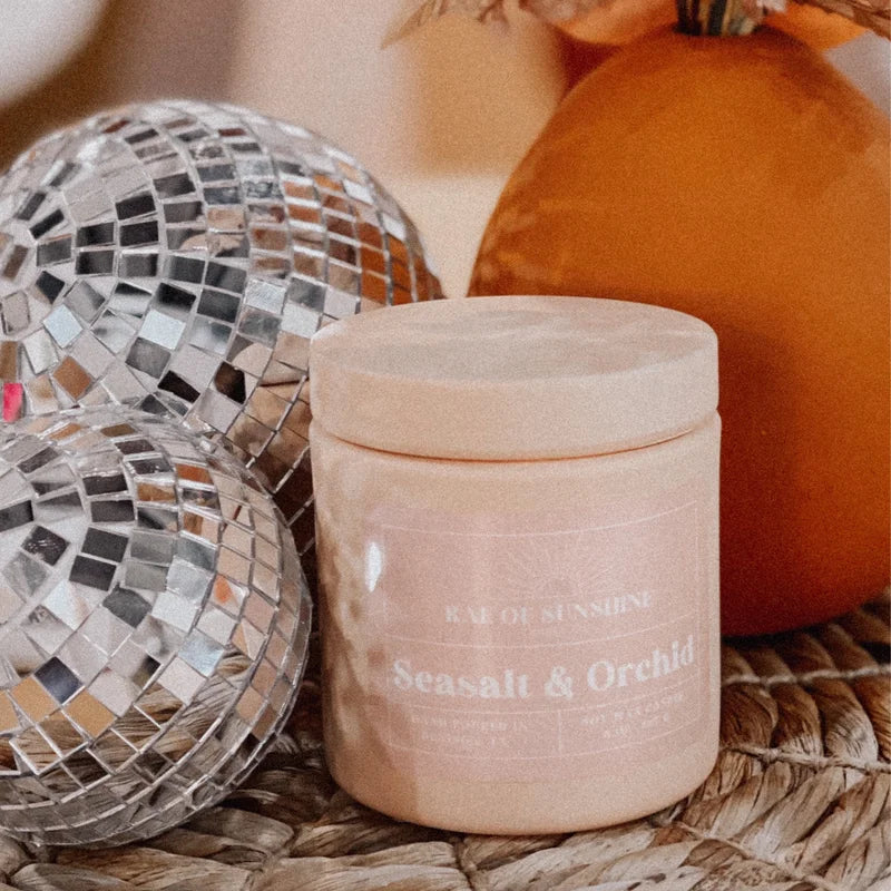 Rae of Sunshine | &quot;Seasalt &amp; Orchid&quot; Handmade Eco-Friendly Soy Wax Candle