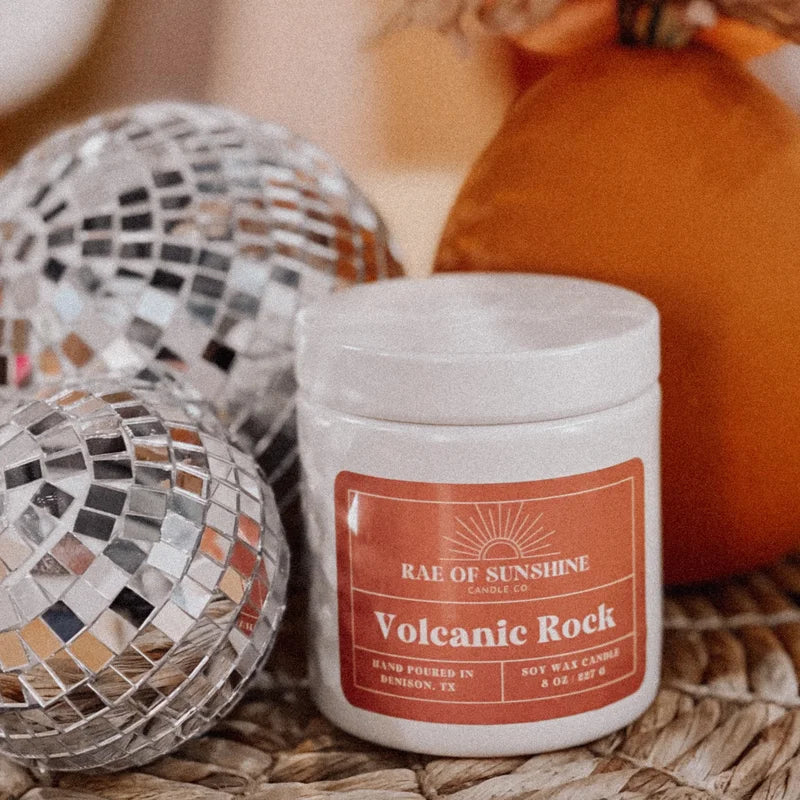 Rae of Sunshine | &quot;Volcanic Rock&quot; Handmade Eco-Friendly Soy Wax Candle
